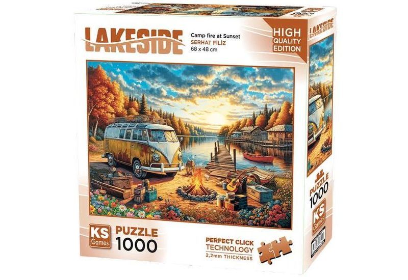 Camp Fire at Sunset